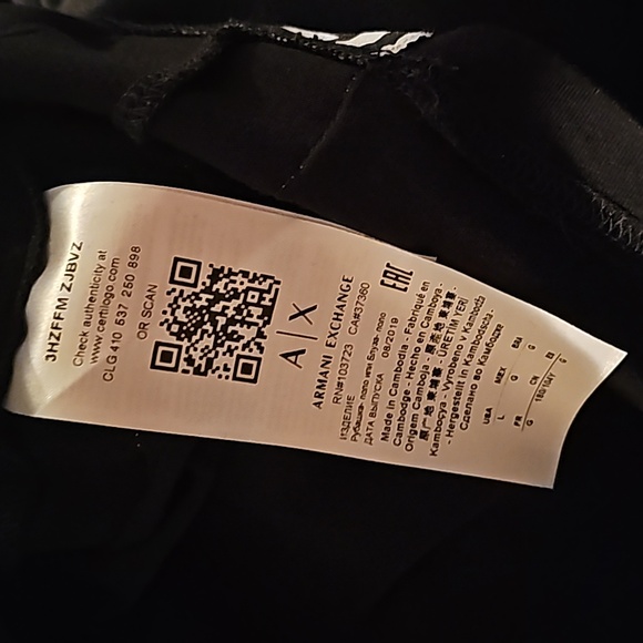 Armani Exchange Men's Polo Shirt Black Sz Large EUC - Picture 6 of 6